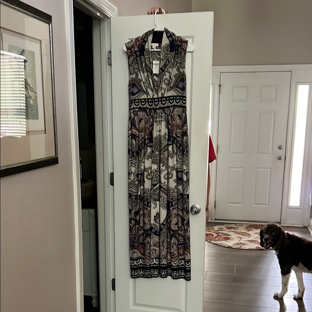 Chico's Multicolor Paisley Sleeveless Halter Jasmina Maxi Dress